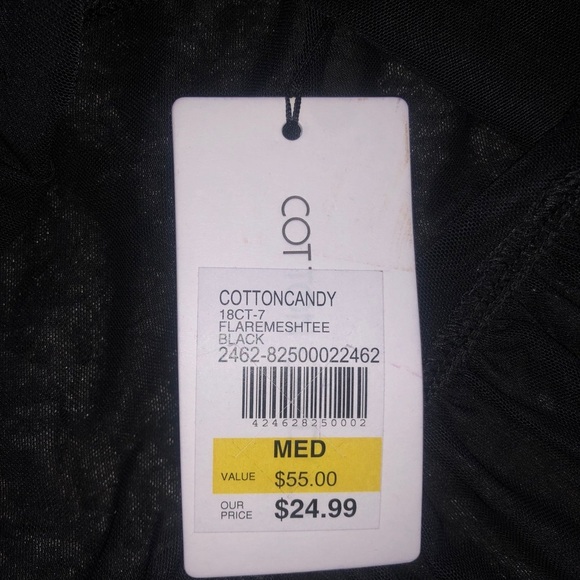 Cotton Candy Sheer Peplum Top Size M - Picture 6 of 8